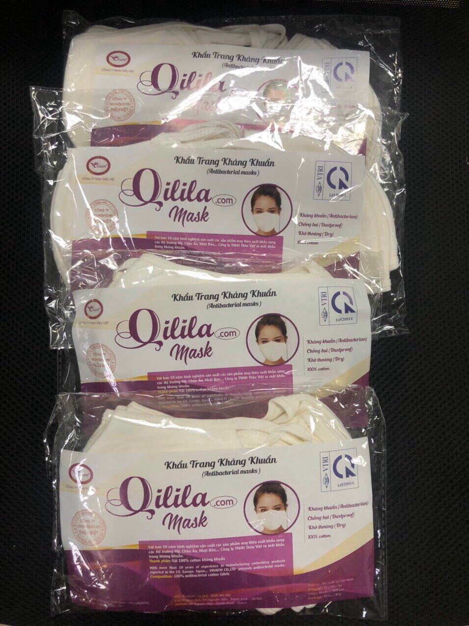 Khẩu trang vải cotton 2 lớp kháng khuẩn